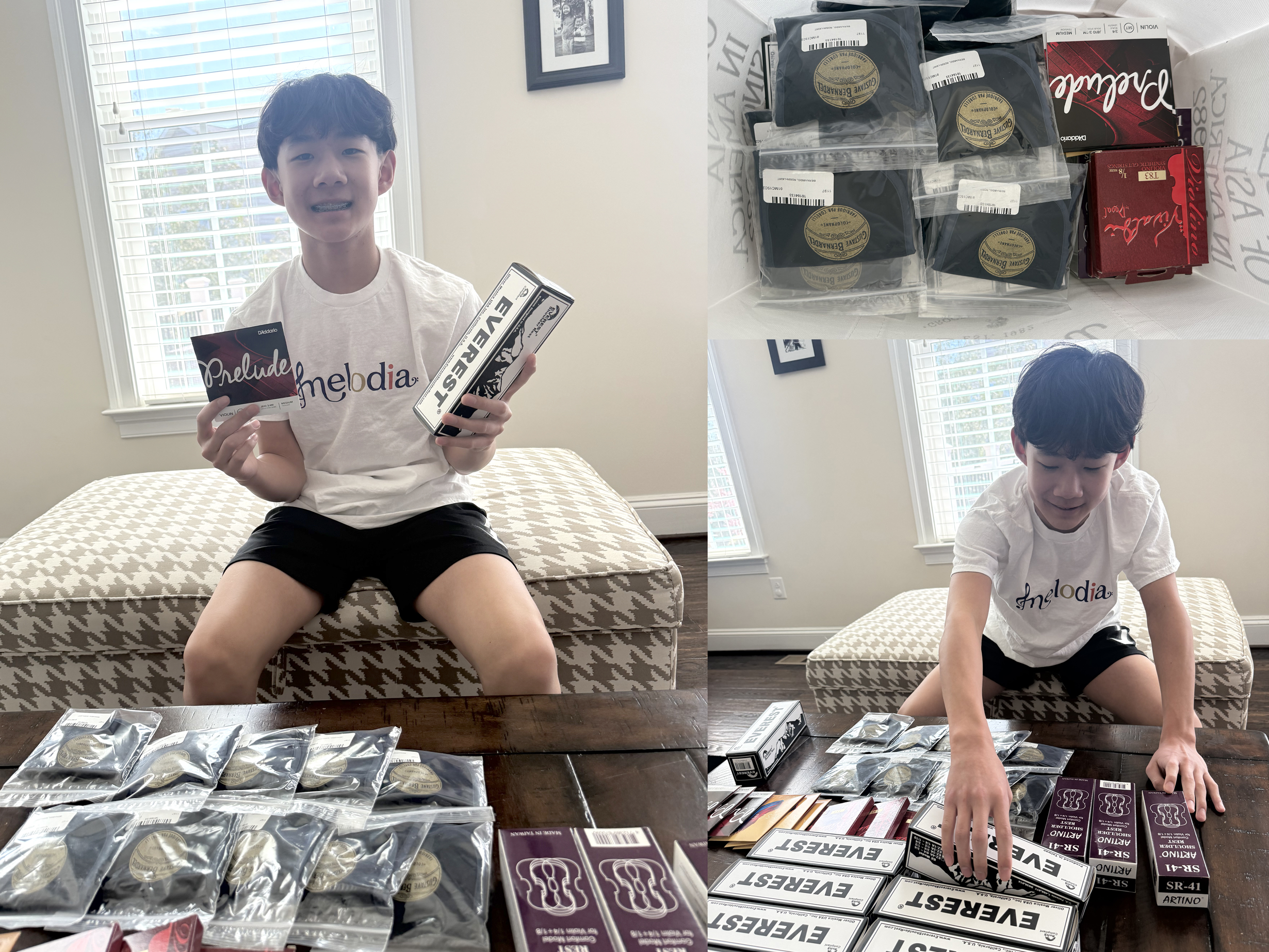 Elijah Yechan Song preparing music supplies