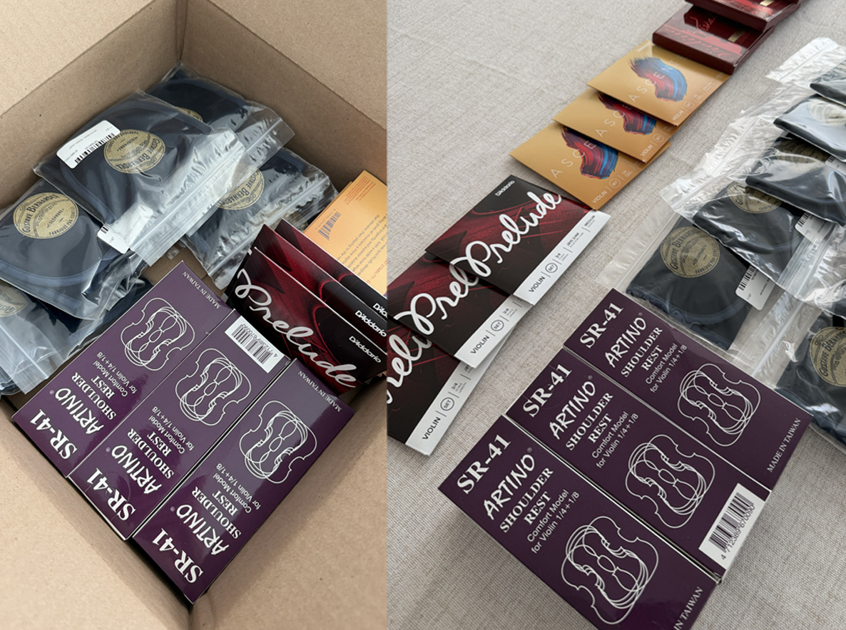 Instrument supplies being organized