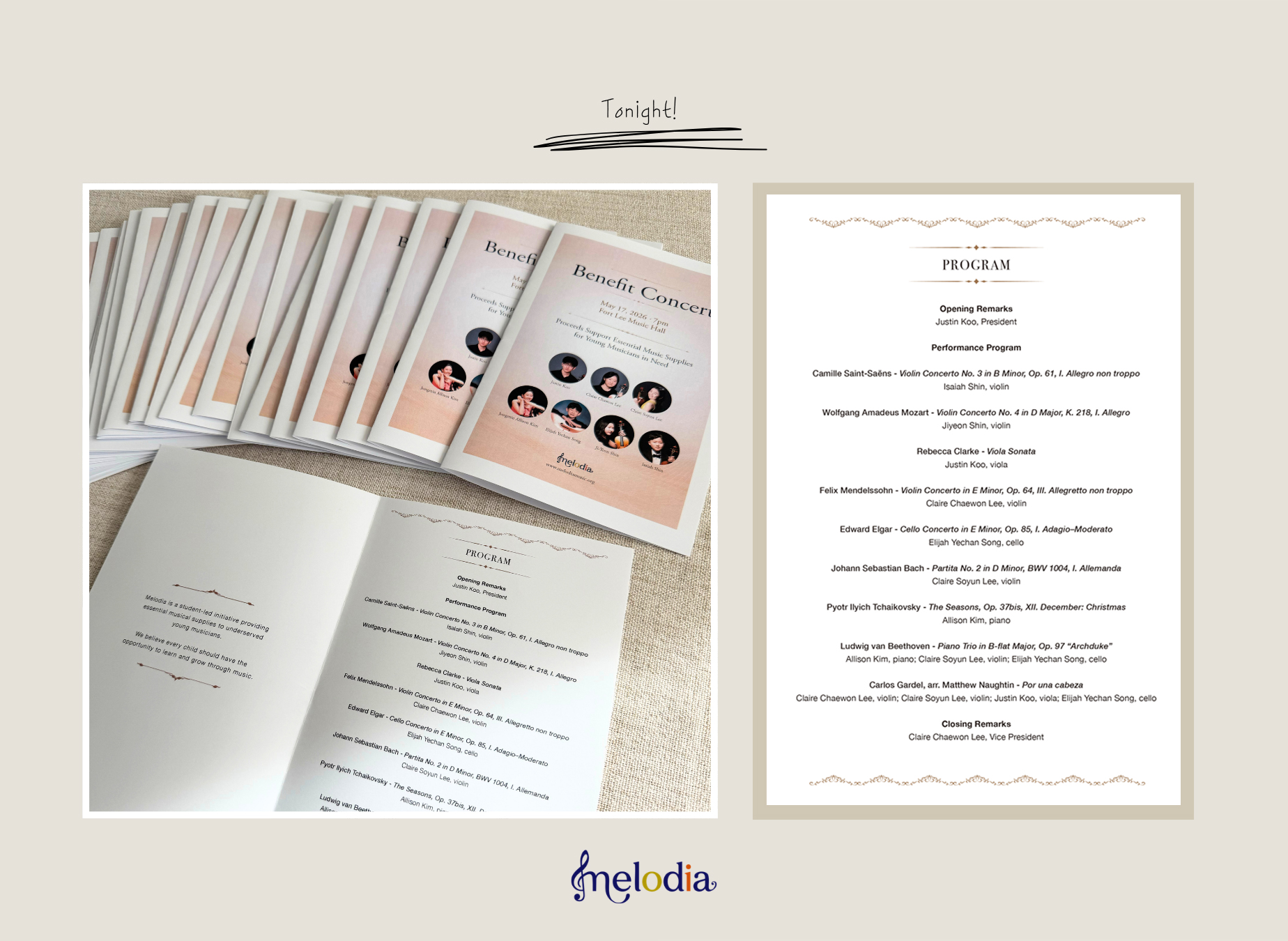 Melodia Benefit Concert program book